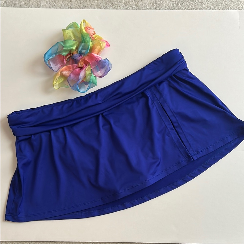 Liz Claiborne Vibrant Blue Swim Skort New